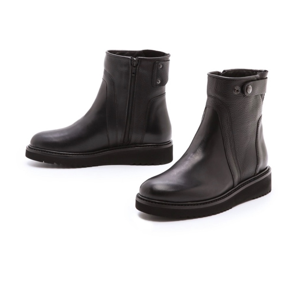 VINCE Collette Flat Snap Ankle Moto Booties